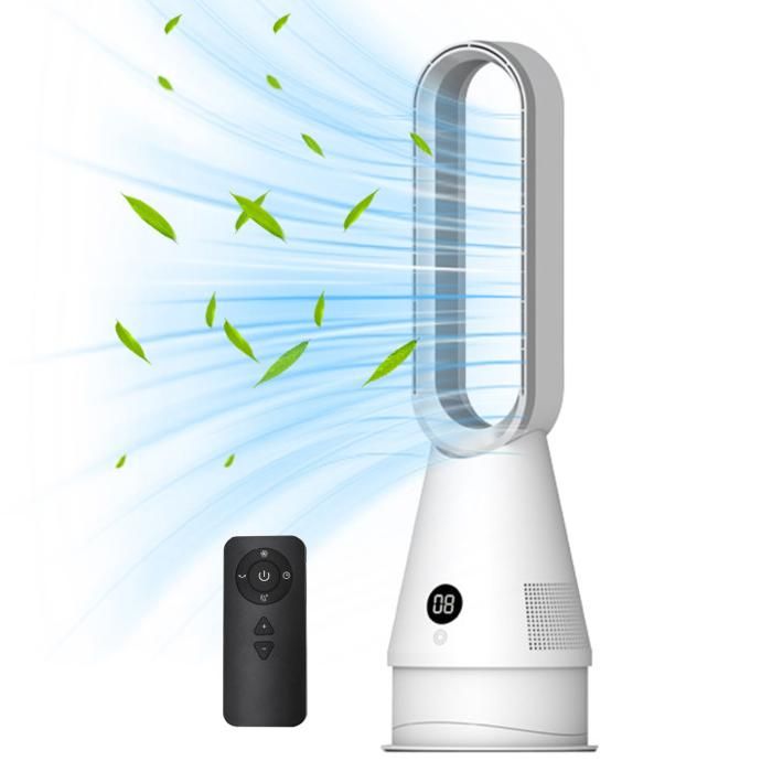 Ventilateur tour télécommande- PRUMYA- Ventilateur sur pied sans pales minuterie 9 h affichage à bouton-poussoir 8 vitesses-60cm