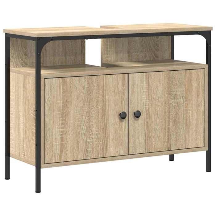 BONNIE®Meuble de lavabo - SUIKUN - Meuble pour Vasque à Poser de Salle de Bain Marron 80x30x60 cm FR532842