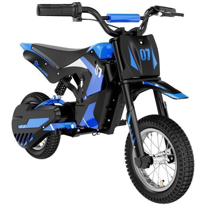 Moto Électrique pour Enfants EVERCROSS TECH - Batterie 36V/5.2Ah - Pneus 12 - 3 Vitesses - 18 km - EV12M Bleu