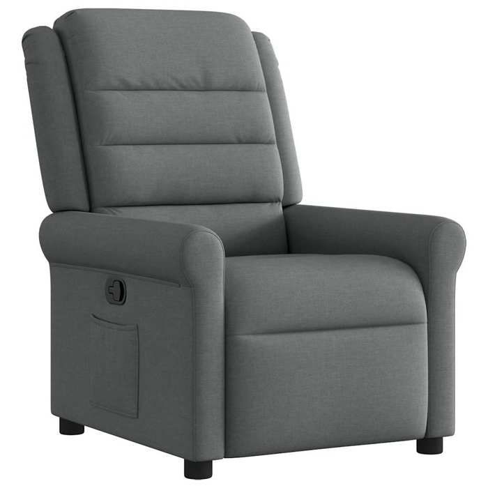 Black Friday Fauteuil inclinable(Fonction de levage) - Avec 2 poche latérale - Gris foncé Tissu - 73x915x1025 cm