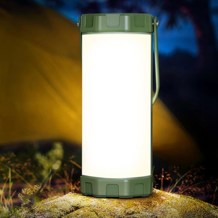 Lampe Camping Glocusent Rechargeable 106 LED 1200LM Étanche IP68 5 Modes Vert