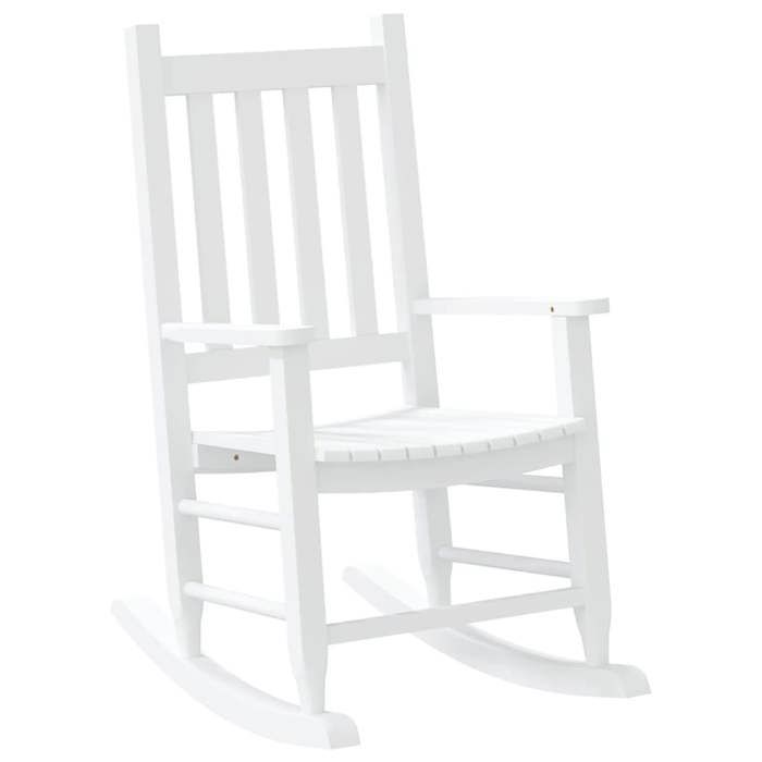 Chaises à bascule enfants - vidaXL - Lot de 2 - Blanc - Bois de peuplier - 49x66 5x85 5 cm - Capacité 110 kg
