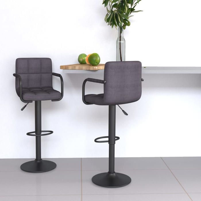 SALE 2026 Tabouret/Chaise de bar Taupe - Tabourets de bar lot de 2 taupe tissu PRO687914824