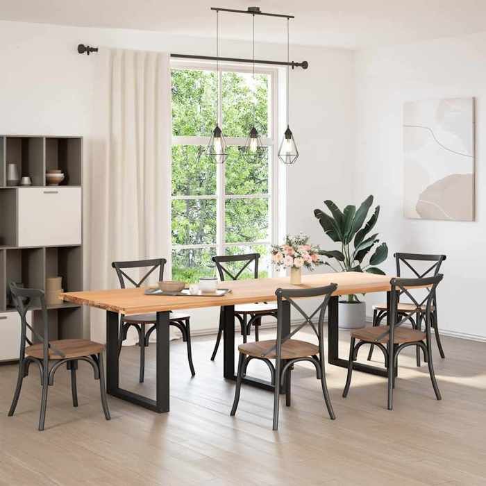 Saison Soldes Pieds de table à manger - SARAZYJ - Accessoires pour tables - en U 3 pièces Noir 90x(72-73) cm Acier MM14013