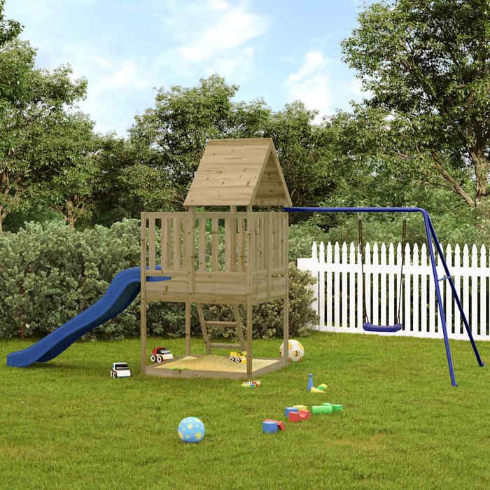 VidaXL Aire de jeux d'extérieur bois de pin imprégné, ensemble de jeu, ensemble de jeu en bois, ensemble de terrain de jeu 3279003 - Jeux - Jouets