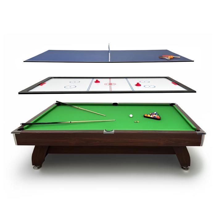 Table Multi-jeux 10-en-1 – Baby-foot, Billard, Ping-pong, Hockey, Pliable, 1,2 M Pour Espace Réduit
