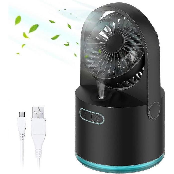 Mini ventilateur brumisateur 3 vitesses 300ml USB Silencieux 30dB