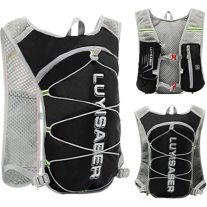 2.5L Sac à Dos Hydratation Sac à Dos de Course Ultraléger Sac à Dos de Vélo Ajustables à Taille Sac à Dos deau avec Design