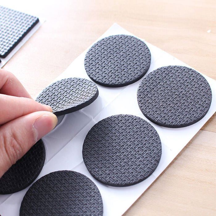 Patins antidérapants autocollants - - Lot de 24 - Ø45 mm - Protection de sol - Caoutchouc souple - Antidérapant ODIPIE