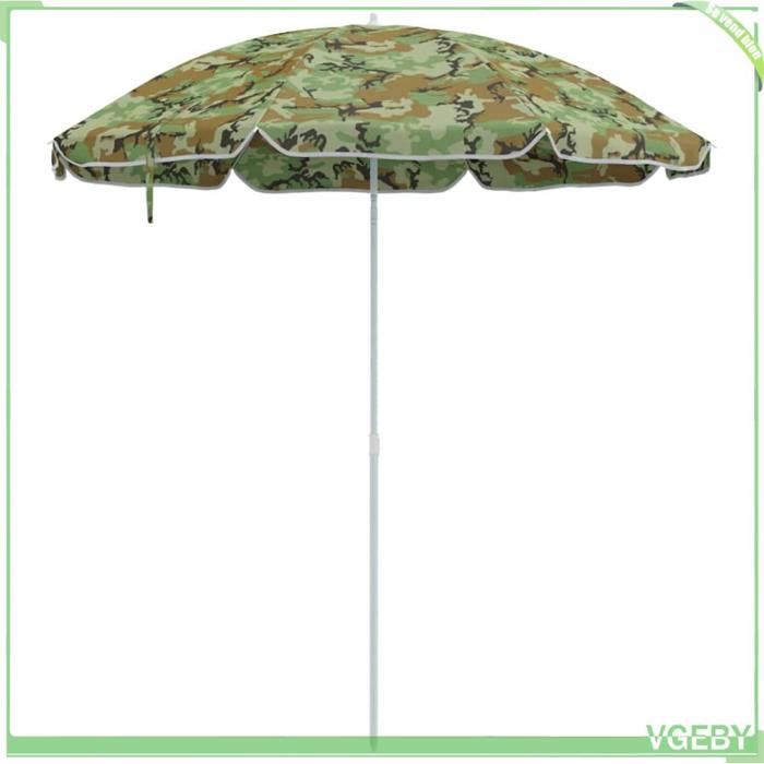 Parasol de plage - FAFEICY - Camouflage - 263x263x272 cm - Polyester & métal - Protection anti-UV