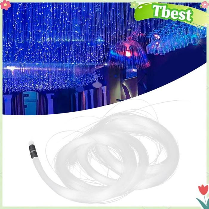 Tbest Fibre optique brillante 200 Pièces Câble à Fibre Optique 3 Mètres PMMA Plastique Brillant Décoration de quincaillerie lampe