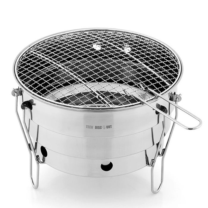 Petit barbecue grill extérieur en acier inoxydable portable barbecue  - Roame -  grill net camping pique-nique pliant poêle à charbo