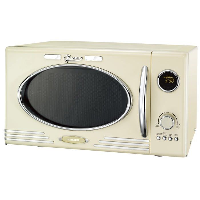 Four à micro-ondes rétro 16330128-1000 W - cavité 23 L - modèle avec fonction grill - couleur crème - Melissa