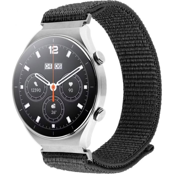 Fixed Bracelet fixe en nylon sport à dégagement rapide pour montre connectée professionnelle 18 mm gris foncé
