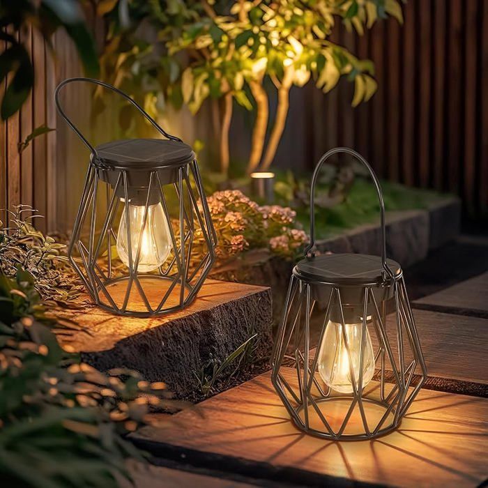 Lanterne Soire Exterieur JardinPièces Lanternes Soires Suspendues Forme de DiamantIP65 Noir(forme de Diamant)