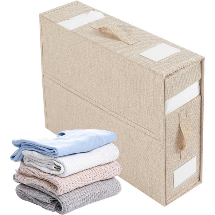 Organiseur De Draps De Lit Pliable Boîte De Rangement Pour Housse De Couette Avec Fenêtre Transparente Et Poignées–Organiseu[AT184]