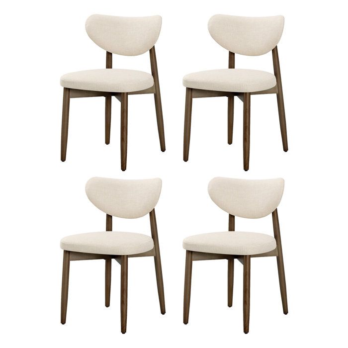 Lot de 4 Chaises de Salle à Manger Ergonomiques en Bois Massif Style Moderne pour Cuisine Coiffeuse Beige Lot de 4 Chaises de Salle à Manger Ergonomiques en Bois Massif Style Moderne pour Cuisine Coiffeuse Beige