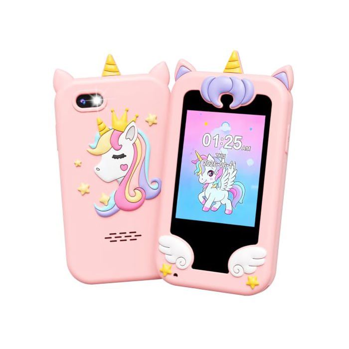 Téléphone jouet - UCIDCI - Mini 28 - Écran tactile IPS - Double caméra - Lecteur MP3 13 jeux éducatifs