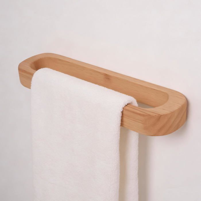 Rangement Serviette Salle de Bain Pte Serviettes Bois en Bambou Barre Murale d’Aochage Suppt pour WC Cuisine b PORTE SERVIETTE