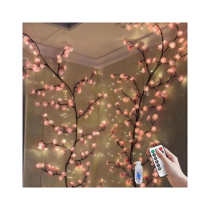 Guirlande lumineuse - Branches lumineuses LED cerisier pour murs - Guirlande décorative de saule en fleurs de cerisier