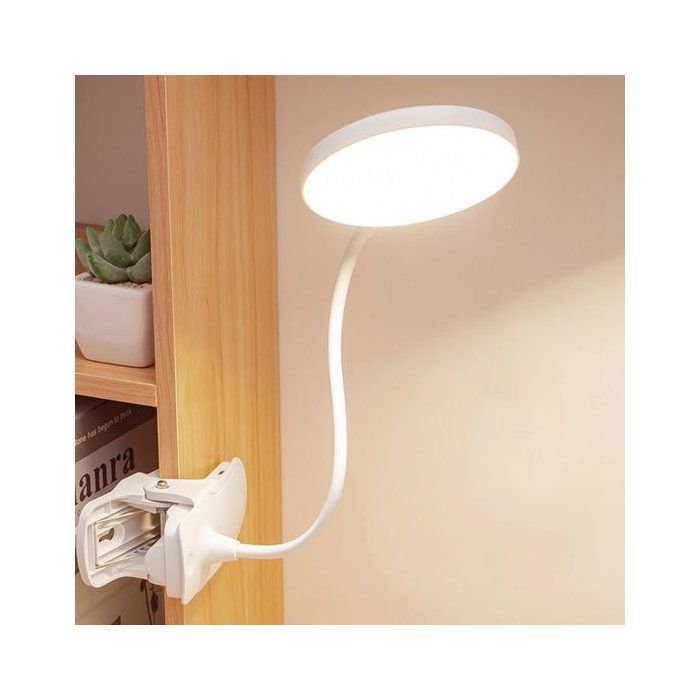 Lampe de lecture LED à pince – rechargeable USB – flexible – 3 modes d’éclairage – livre lit bureau