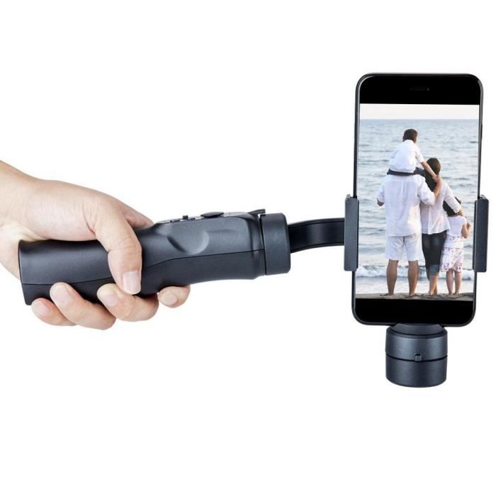 Noir-Stabilisateur de téléphone portable H4, 3 axes, cardan, smartphone, anti-tremblement, perche à selfie