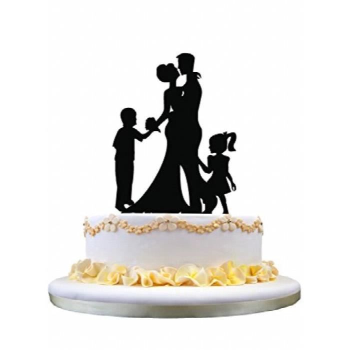 différentes couleurs Gâteau connecteur famille mariés avec garçon cake topper
