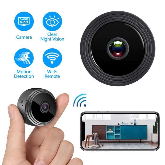 CAMERA DE SURVEILLANCE Mini caméra espion IP sans fil WiFi HD 1080P vision  de nuit de sécurité à la maison cachée
