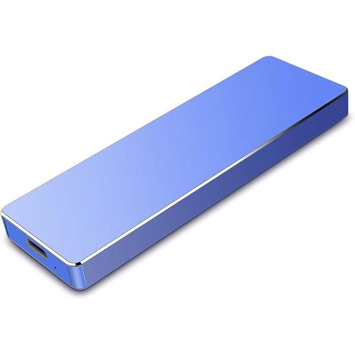 Disque Dur Externe 2to Type C USB3.1 pour PC Mac Xbox 2to, Bleu Ordinateur de Bureaup Wii U 
