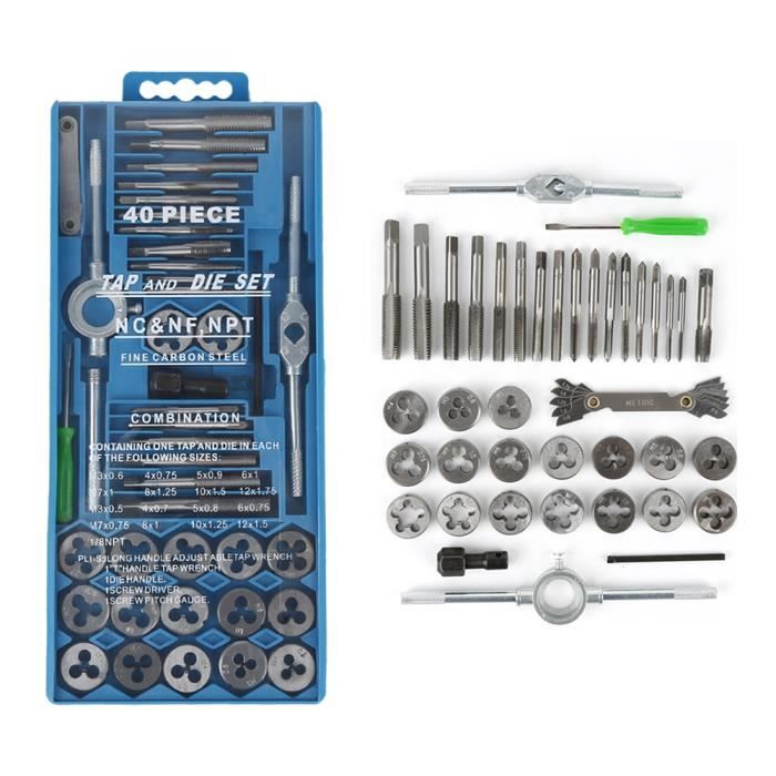 ET VEVOR Jeu de Tarauds M2-M18 Coffret de Tarauds et Filières 110 pièces Taraudage 