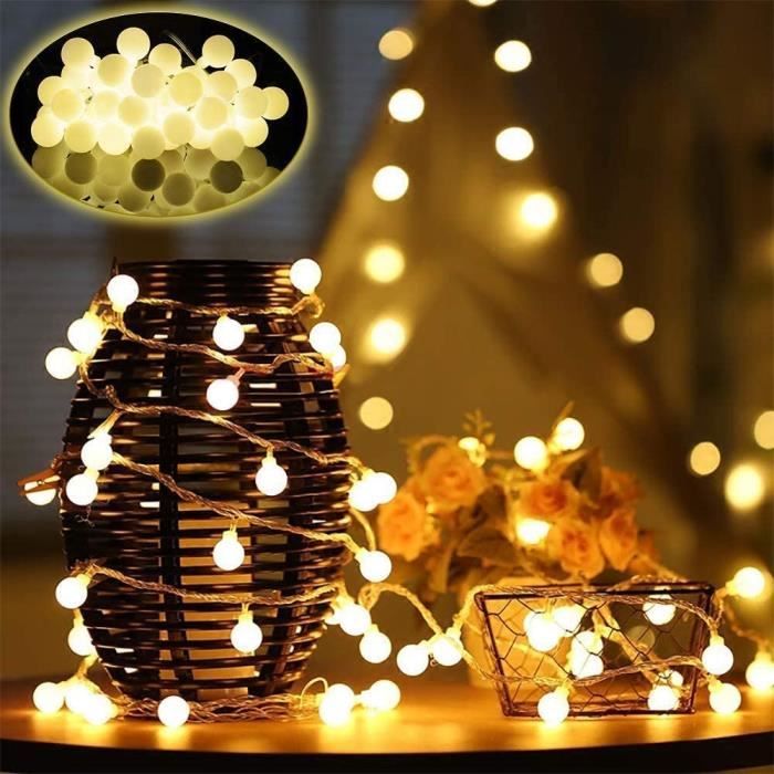Guirlande Lumineuse Exterieur Lampe Solaire Ampoule 60 LED 10M Étanche 8  Modes Noël Eclairage Lumière Jardin Balcon Cour Chaud Blanc - Cdiscount  Maison