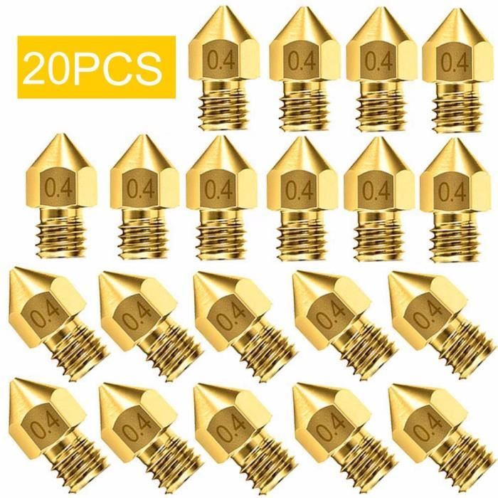 Buse dextrudeuse Starall Kit dextrudeuse 0,4 mm MK8 Buse dextrudeuse pour imprimante 3D Pour Creality CR-10