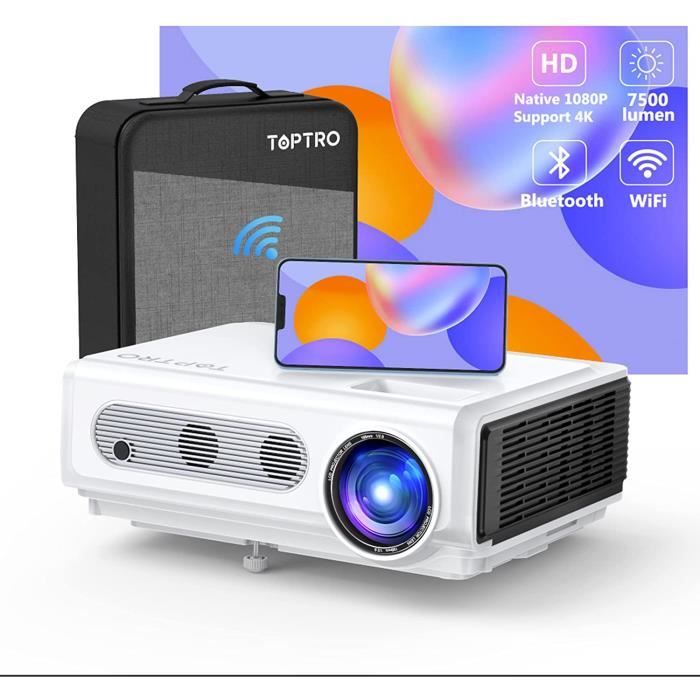 Vidéoprojecteur 4k WiFi Full HD 1080P, 8500LM Rétroprojecteur Bluetooth