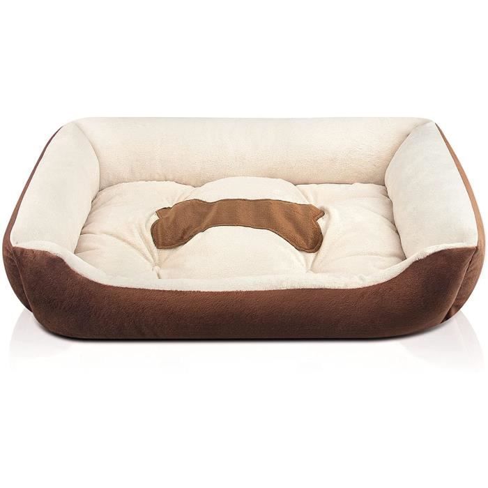 Matelas pour chats et chiens - ZGEER - Type-L - Rembourrage en coton PP - Antidérapant - Lavable - Café