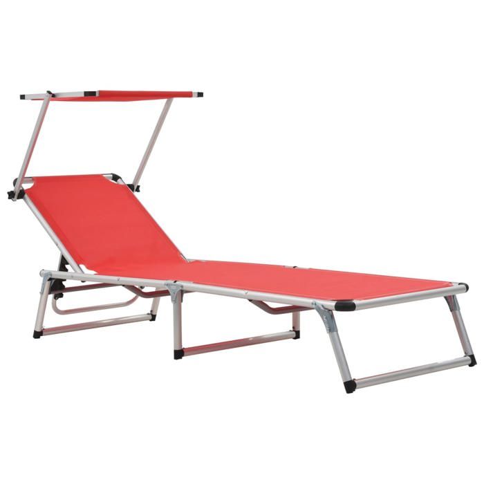 transat chaise longue bain de soleil lit de jardin terrasse meuble d exterieur pliable 186 cm avec auvent aluminium et t