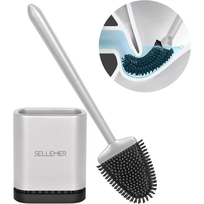Brosse Wc Silicone, Balai Wc Montage Mural-Au Sol, Brosse Toilettes Wc ...