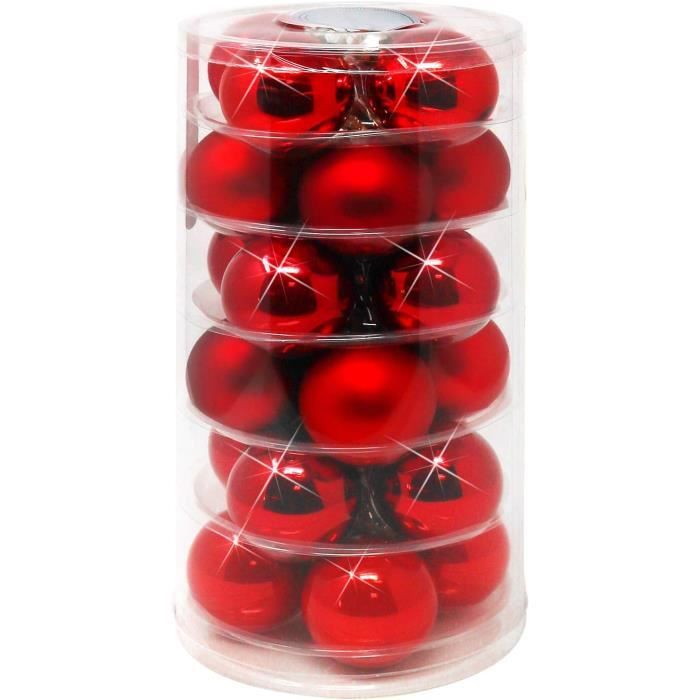 Com-four® 24x Boules De Noël - Boules De Noël En Verre