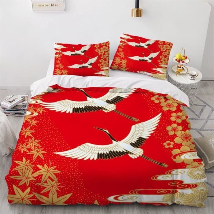 Housse De Couette 220X240 Japonais Montagne Parure De Lit 2 Personnes