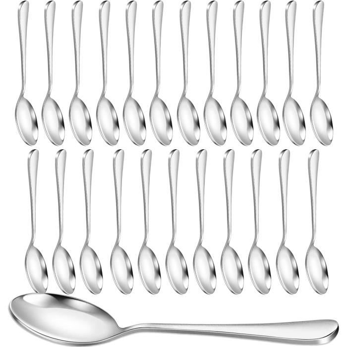 Bringer Lot De 12 Cuillères à Soupe Rondes En Inox – Cuillères à Bouillon Robustes Et Élégantes 18,5 Cm