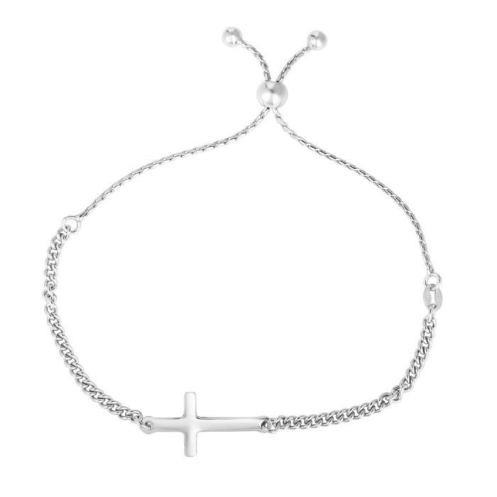 Pendentif Croix En Argent 925 Avec Topaze Bleue London - Fait Main - Bijou De Foi - Neuf Sans Emballage
