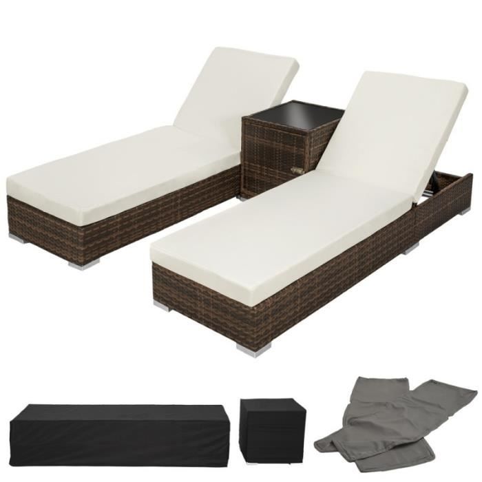 Chaise Longue Bain De Soleil En Resine Tresse Poly Rotin Brun Table Deux Set De Housses Housse De Protection Cdiscount Jardin Chaise Longue Bain De Soleil En Resine Tresse Poly Rotin Brun Table Deux Set De Housses Housse De Protection Cdiscount Jardin