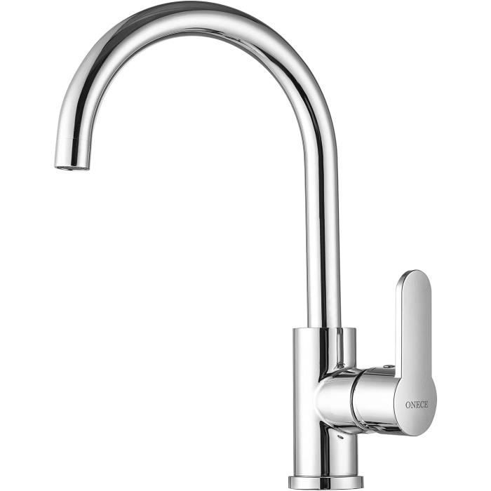 Robinet Cuisine Forious - Mitigeur Rotatif 360° - Flexible - Argenté