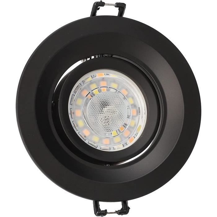Spot encastrable simple IRID BLACK orientable spot noir encastré rond ...