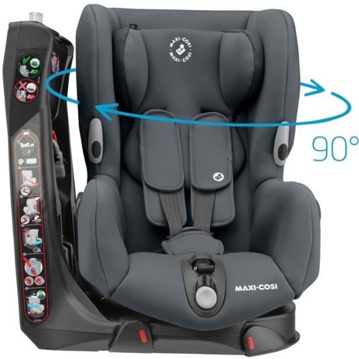 MAXI COSI Siège auto AxissFix, Group 0+/1, Pivotant, i-Size, de 4 mois à 4  ans, Authentic Graphite - Blanc Gris - Kiabi - 284.99€