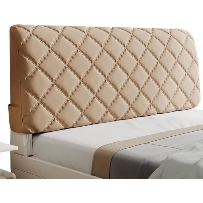 Housse Tête De Lit Extensible - 130-170cm Marron, Polyester/élasthanne