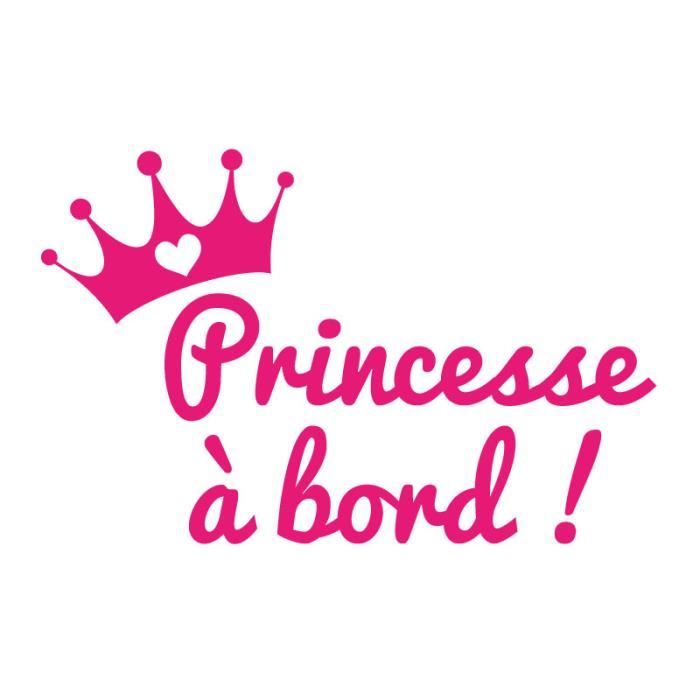 Adzif Biz Sticker Bebe A Bord Princesse A Bord Dimensions 15 X 9 5 Cm Couleur Rose Aspect Mat Adhesif Autocollant Pour Cdiscount Puericulture Eveil Bebe