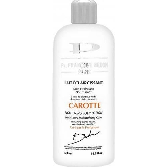 Lait éclaircissant à La Carotte Envi A2 - 500 Ml, Hydratant, Fabriqué En France