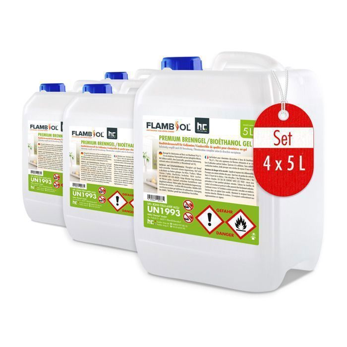 4 x 5 L FLAMBIOL® Premium Bioéthanol en Gel 4 x 5 L FLAMBIOL® Premium Bioéthanol en Gel