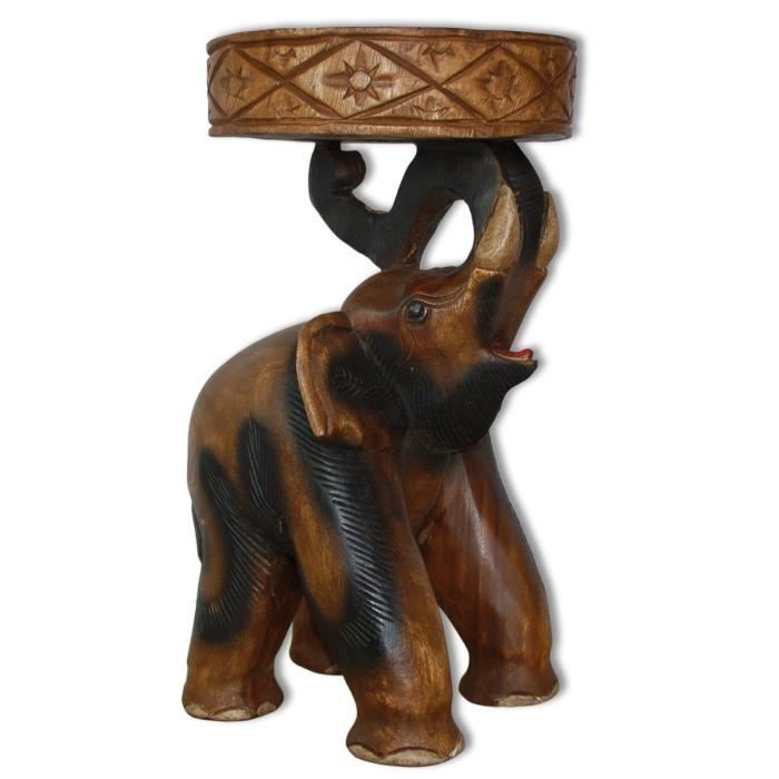 Elephant Octogone Marbre Lit Côté Table Haut Avec Éléphant Art Café Table Taille 33cm 