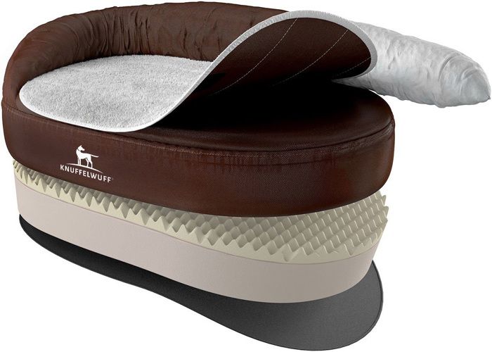 Comparer les prix de Knuffelwuff Jessy Lit , Panier, Coussin, Corbeille orthopédique pour chien,  100 x 65 x 28cm, marron